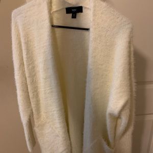 White Fuzzy Cardigan